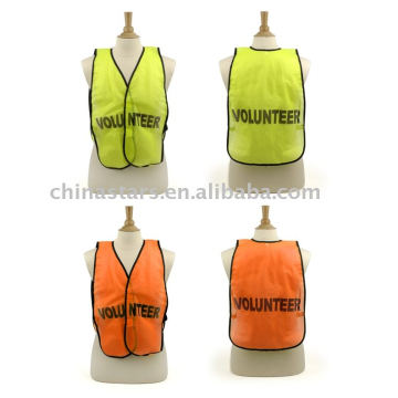 100% polyester Chaleco de seguridad reflectante voluntario de alta visibilidad